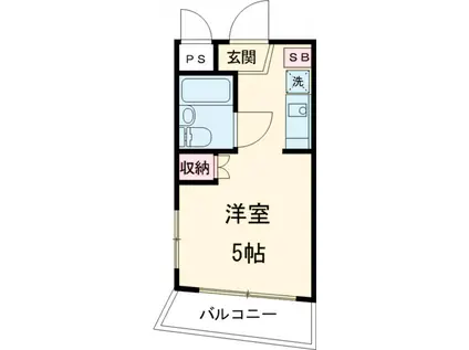 フラット遠藤(ワンルーム/2階)の間取り写真