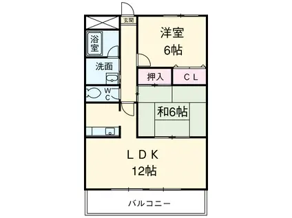 ステーシア雅Ⅱ(2LDK/4階)の間取り写真