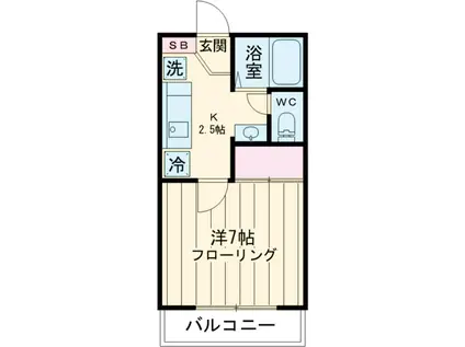 ルミエール千束(1K/2階)の間取り写真