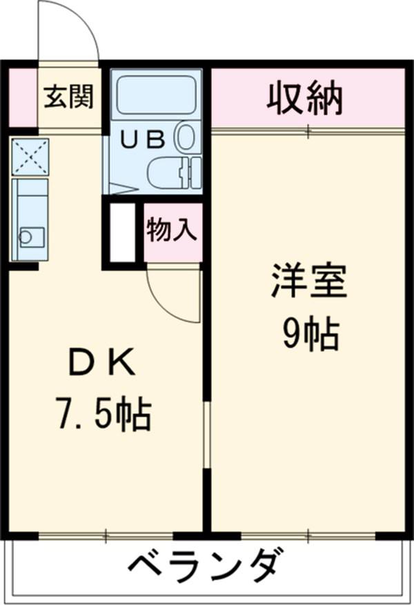 サクラビル(1DK/4階)の間取り写真