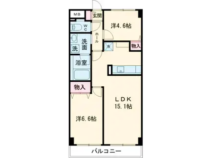 オーキッドレジデンス練馬北町(2LDK/5階)の間取り写真