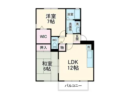 カーサ・パティオ Ⅲ(2LDK/2階)の間取り写真
