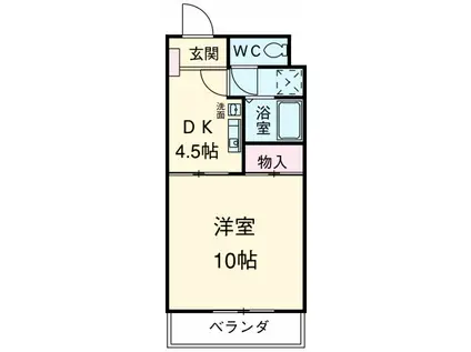 サンライズ20Α(1DK/3階)の間取り写真