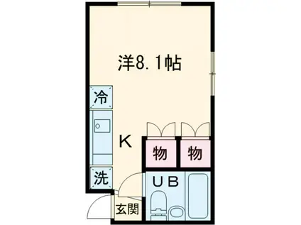 カームハイツⅡ(ワンルーム/1階)の間取り写真