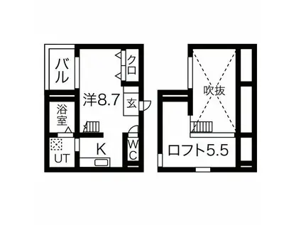 ベーネ日比野(ワンルーム/2階)の間取り写真