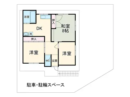 名古屋臨海高速鉄道 中島駅(愛知) 徒歩8分 2階建 築56年(3DK)の間取り写真