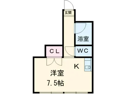 高野ビル(ワンルーム/3階)の間取り写真