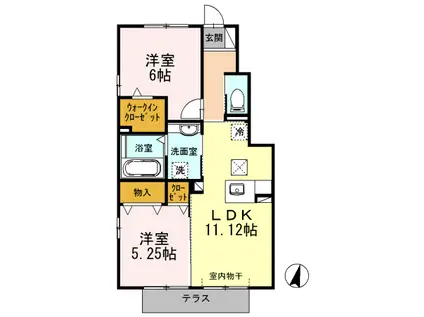 ア・カームハウス(2LDK/1階)の間取り写真