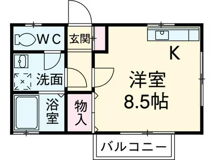 フォレスト芳川(ワンルーム/2階)の間取り写真