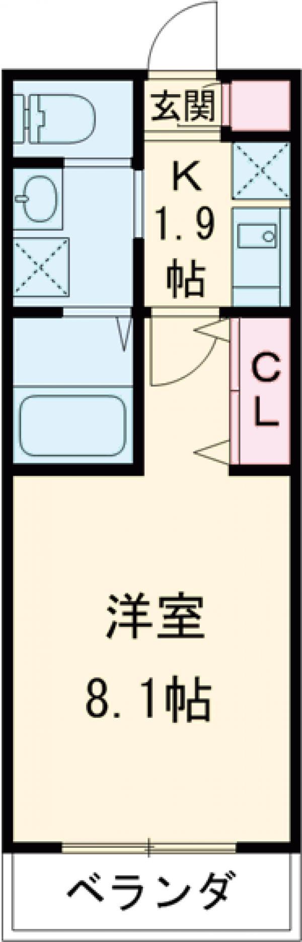 TWIN VILLAGE イースト(1K/3階)の間取り写真