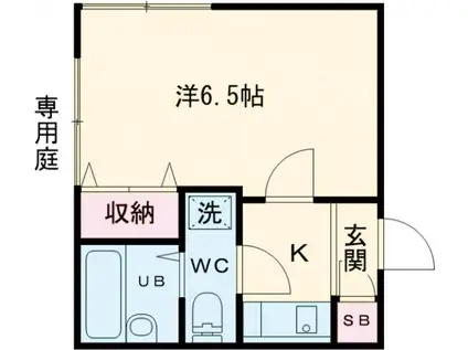 ブリヴァール洗足(1K/1階)の間取り写真