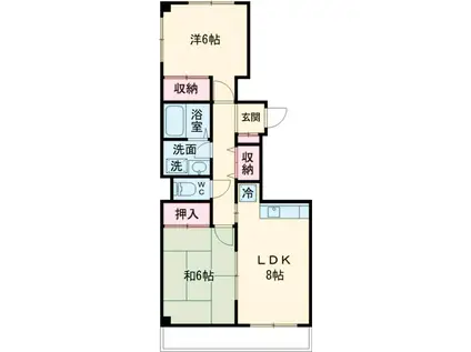 スターヴァレー1(2LDK/4階)の間取り写真