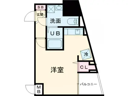メインステージ北千住Ⅱ(ワンルーム/12階)の間取り写真