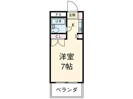 ドミールインター(ワンルーム/3階)の間取り写真