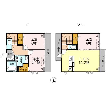 ＬＯＨＡＳ等々力(3LDK)の間取り写真
