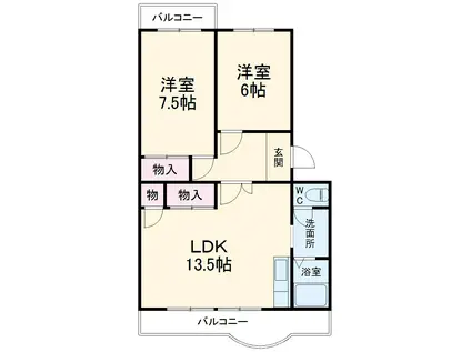エステイタスKH-1(2LDK/4階)の間取り写真