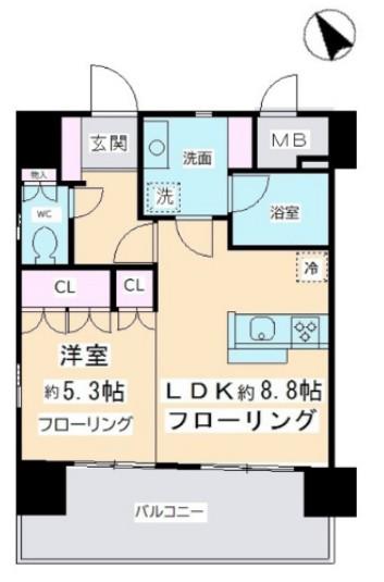デル・スール テラス(1LDK/1階)の間取り写真