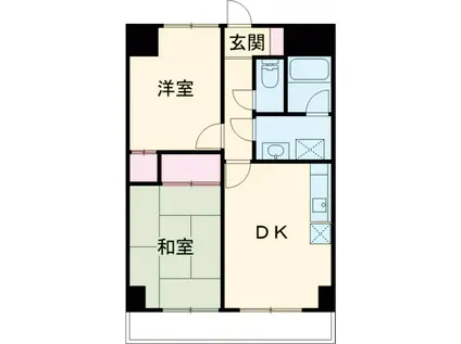 エクリーンミタカⅠ(2DK/2階)の間取り写真