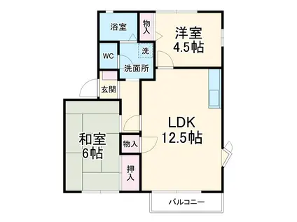 コーポサンライズⅡ(2LDK/2階)の間取り写真