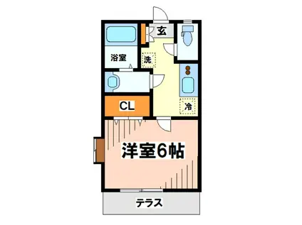 DSコート・21栗谷(1K/1階)の間取り写真