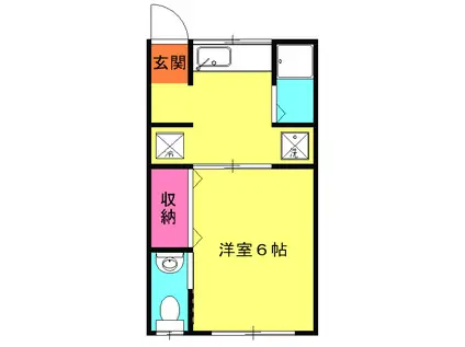 クリードA(ワンルーム/2階)の間取り写真