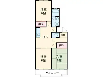 エーユーソフィア(3DK/1階)の間取り写真