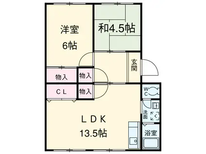 ハイツルミナス(2LDK/4階)の間取り写真
