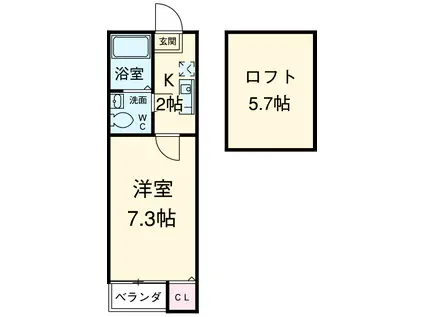 LOFT7本陣(1K/1階)の間取り写真