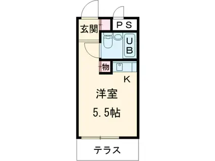 スカイコート駒沢第2(ワンルーム/1階)の間取り写真