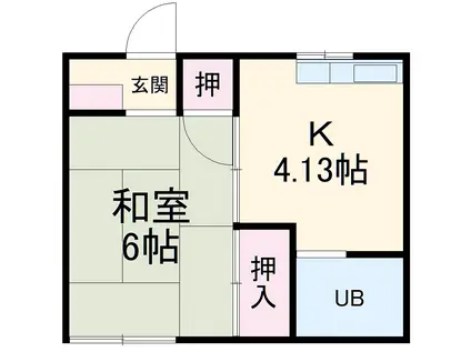 中井マンション(1K/2階)の間取り写真