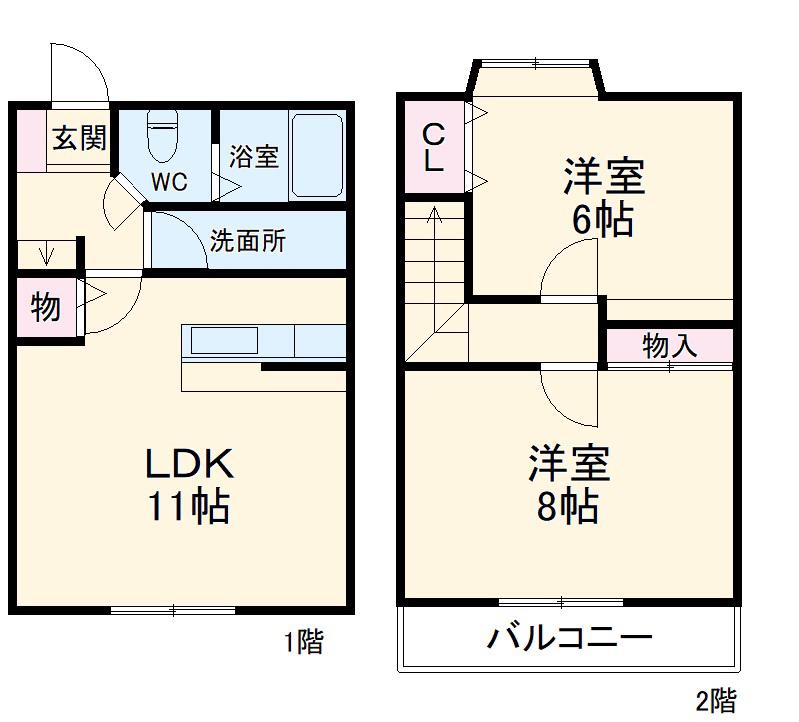 エクセルディアコートＡ(2LDK)の間取り写真