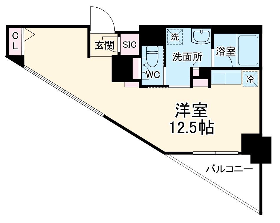 スタイリオ元住吉Ⅱ(ワンルーム/3階)の間取り写真