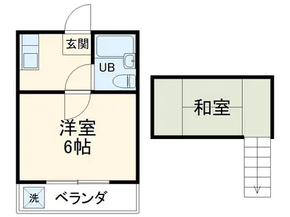 メゾンとよおか(ワンルーム/2階)の間取り写真