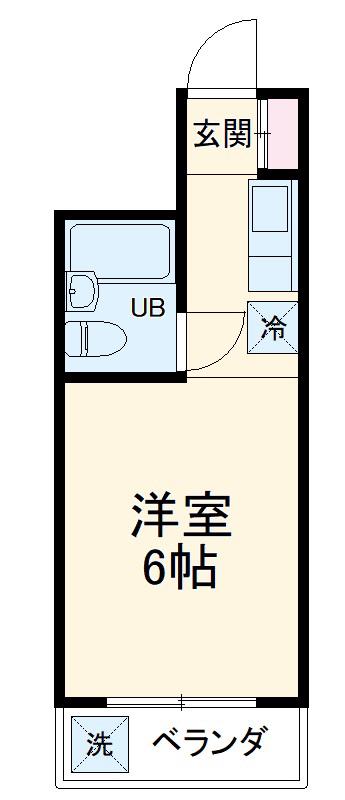 セザール元住吉(ワンルーム/2階)の間取り写真