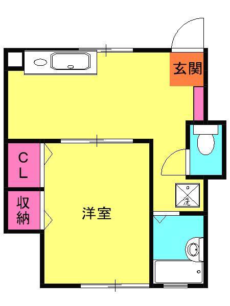 クリア高田(1K/2階)の間取り写真