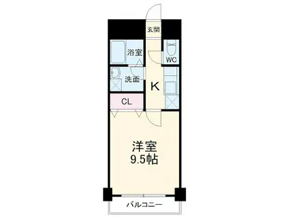 リベルテ高崎(1K/3階)の間取り写真