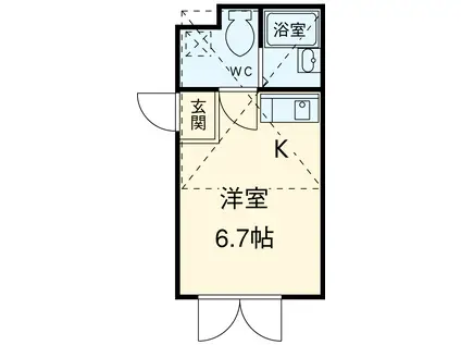 プリマ壱番館(ワンルーム/1階)の間取り写真