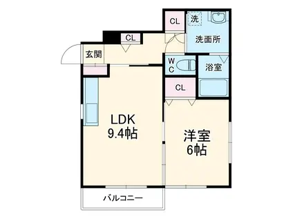 メープルパレス(1LDK/1階)の間取り写真