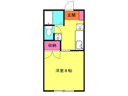 ハイツオータム(1K/2階)の間取り写真