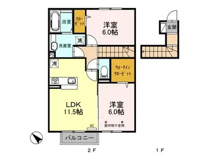 アーバンライフ3(2LDK/2階)の間取り写真
