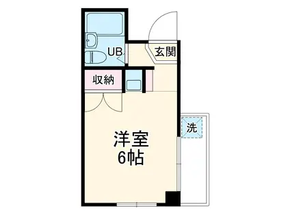 エルミタージュ(ワンルーム/2階)の間取り写真