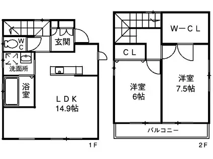 信越本線 北高崎駅 徒歩7分 2階建 築11年(2LDK)の間取り写真