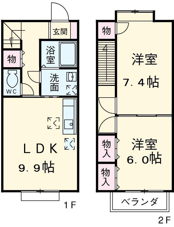 セゾンコート(2LDK)の間取り写真