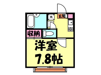 Tステップハウス(1K/2階)の間取り写真