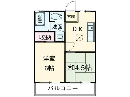 第2犬飼コーポ(2DK/3階)の間取り写真