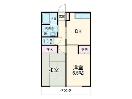 グリーンハイツ元住吉(2DK/1階)の間取り写真