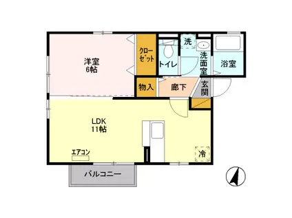 プランドール緑町(1LDK/2階)の間取り写真