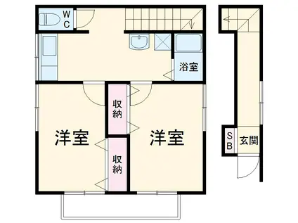 シオタハイツ(2DK/2階)の間取り写真