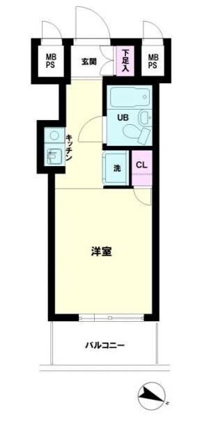 日神パレス磯子(ワンルーム/6階)の間取り写真