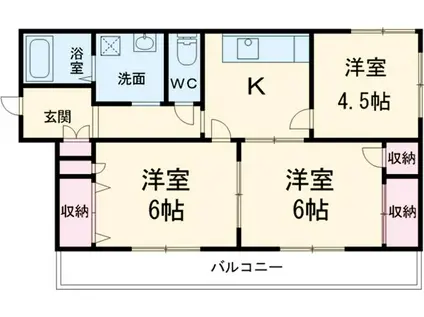 上越線 井野駅(群馬) 徒歩20分 2階建 築40年(3K/2階)の間取り写真